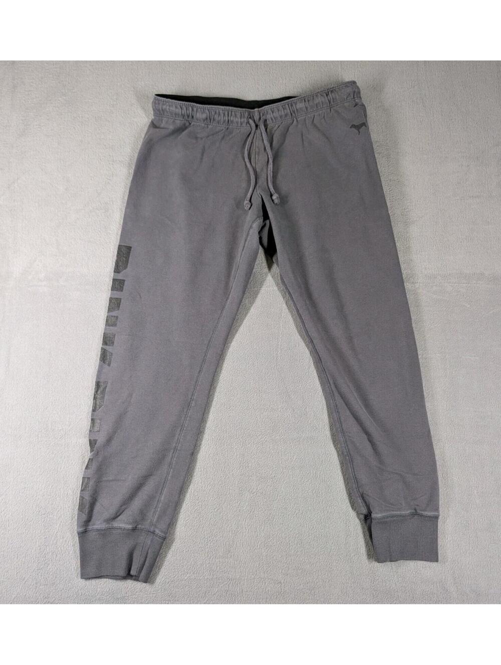 PINK Victorias Secret Womens Large Gray Jogger Sweatpants Lounge Athleisure